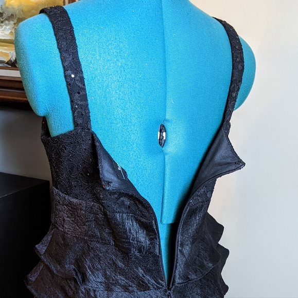 R&M Richards Black Ruffle Cocktail Dress - 8P - Picture 13 of 16